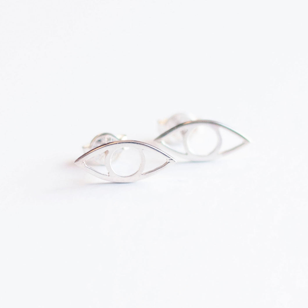 Eye / Öga silverörhängen mini - handgjort